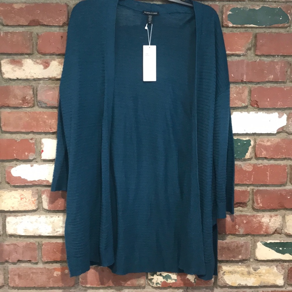 Eileen Fisher Organic LinenCotton kimono cardigan - Picture 3 of 4